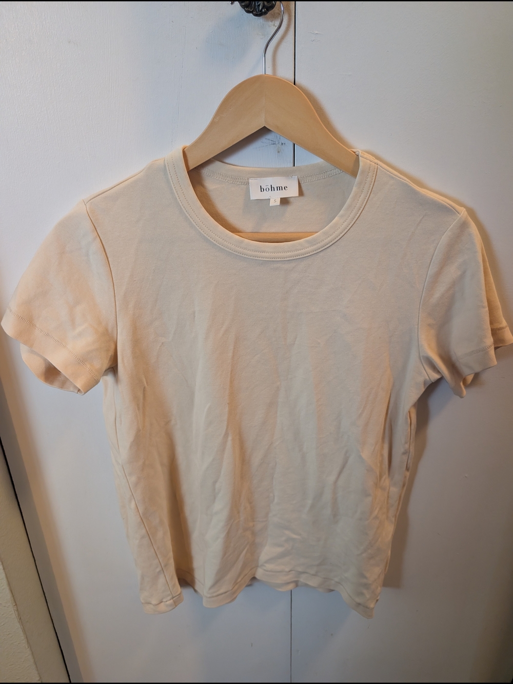 Bohme Cream Short Sleeve Crewneck Tee - Neutral Basic
